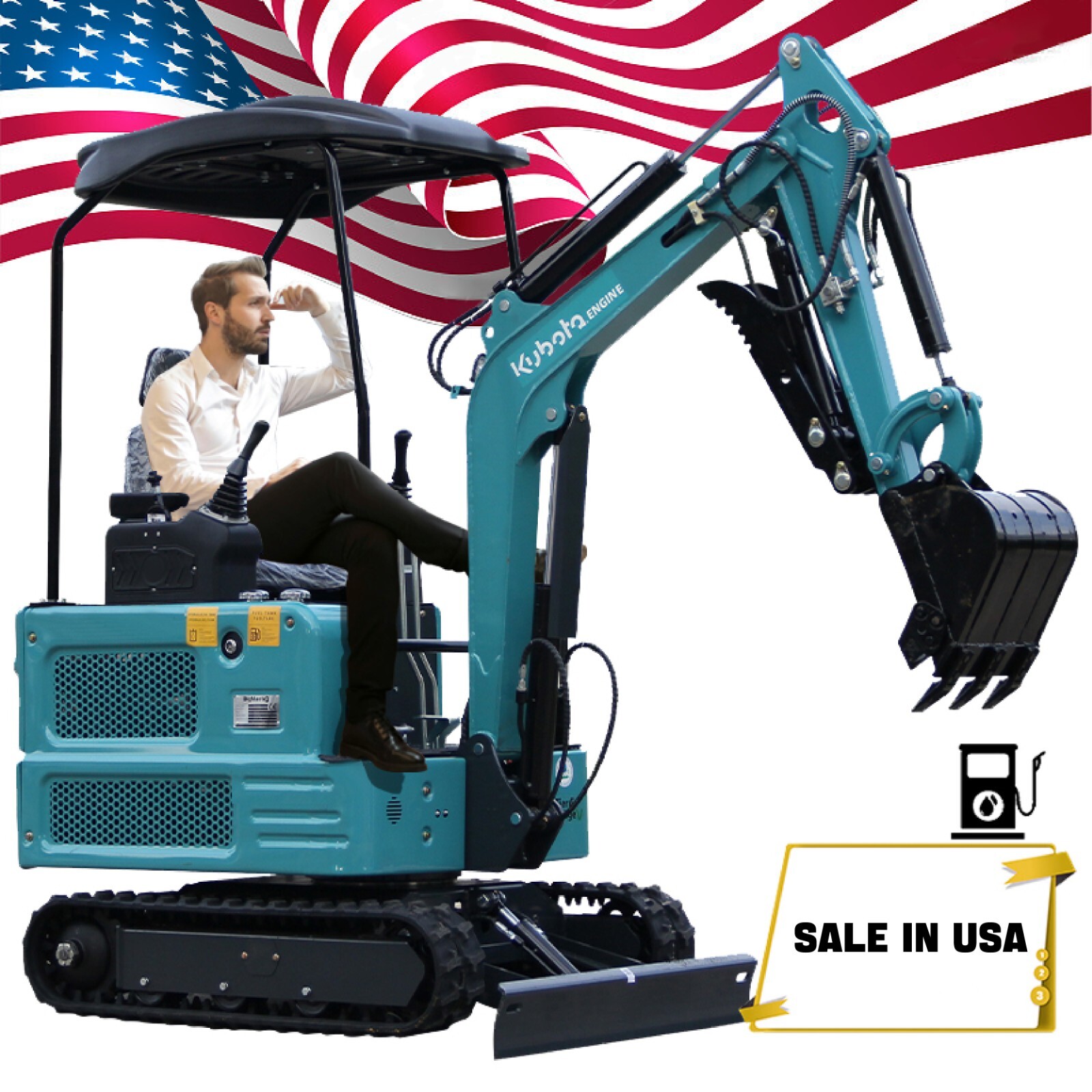 Free Shipping Mini Excavator Garden KUBOTA Diesel Oil 4000lb Hydraulic Thumb USA
