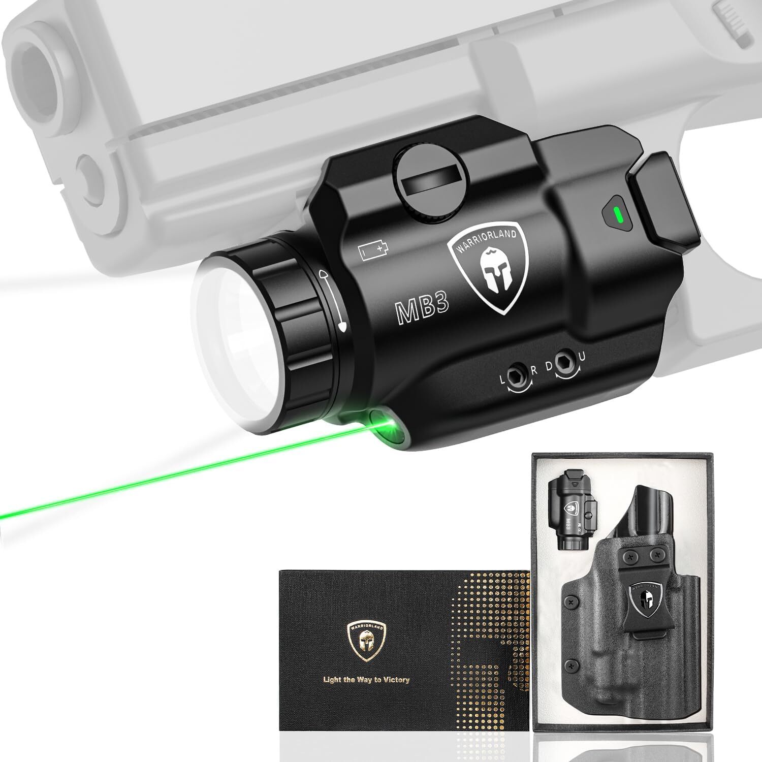 500 Lumens Pistol Light& Kydex Holster, Fit for Sig Sauer P320 Compact M18/M17