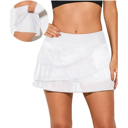 DOKOTOO Womens Swim Bottoms Summer Waistband Layered Swim Skirts Fashion Ruffle Swimsuit Bottoms for Women Plus Size Bathing Suit Bottoms