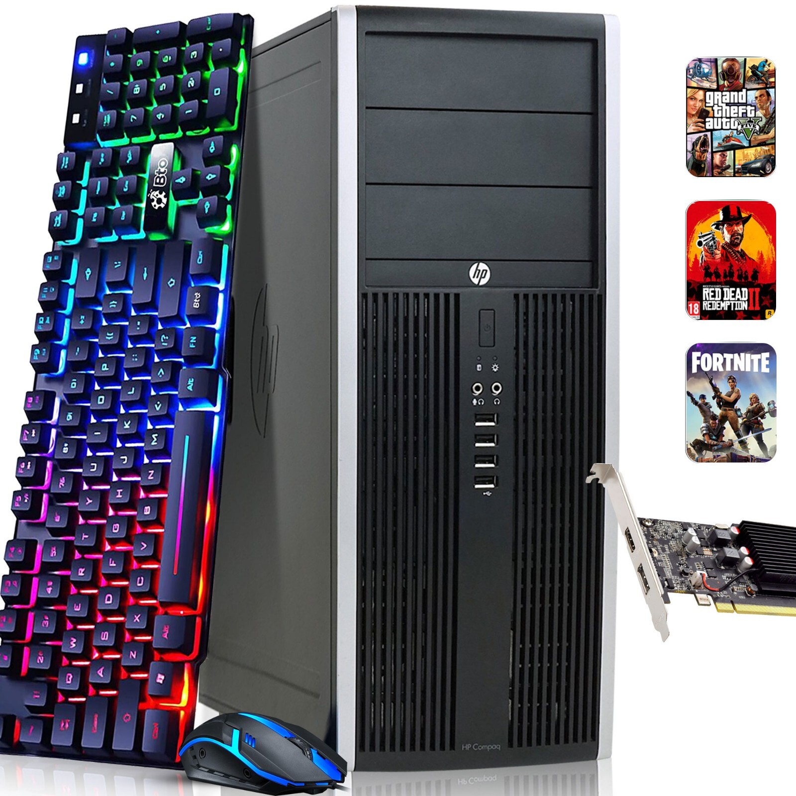 HP Gaming PC MT i5-3rd 16GB 512GB M.2 SSD 2TB HDD NVIDIA GTX 1050 Ti WiFi Win 11