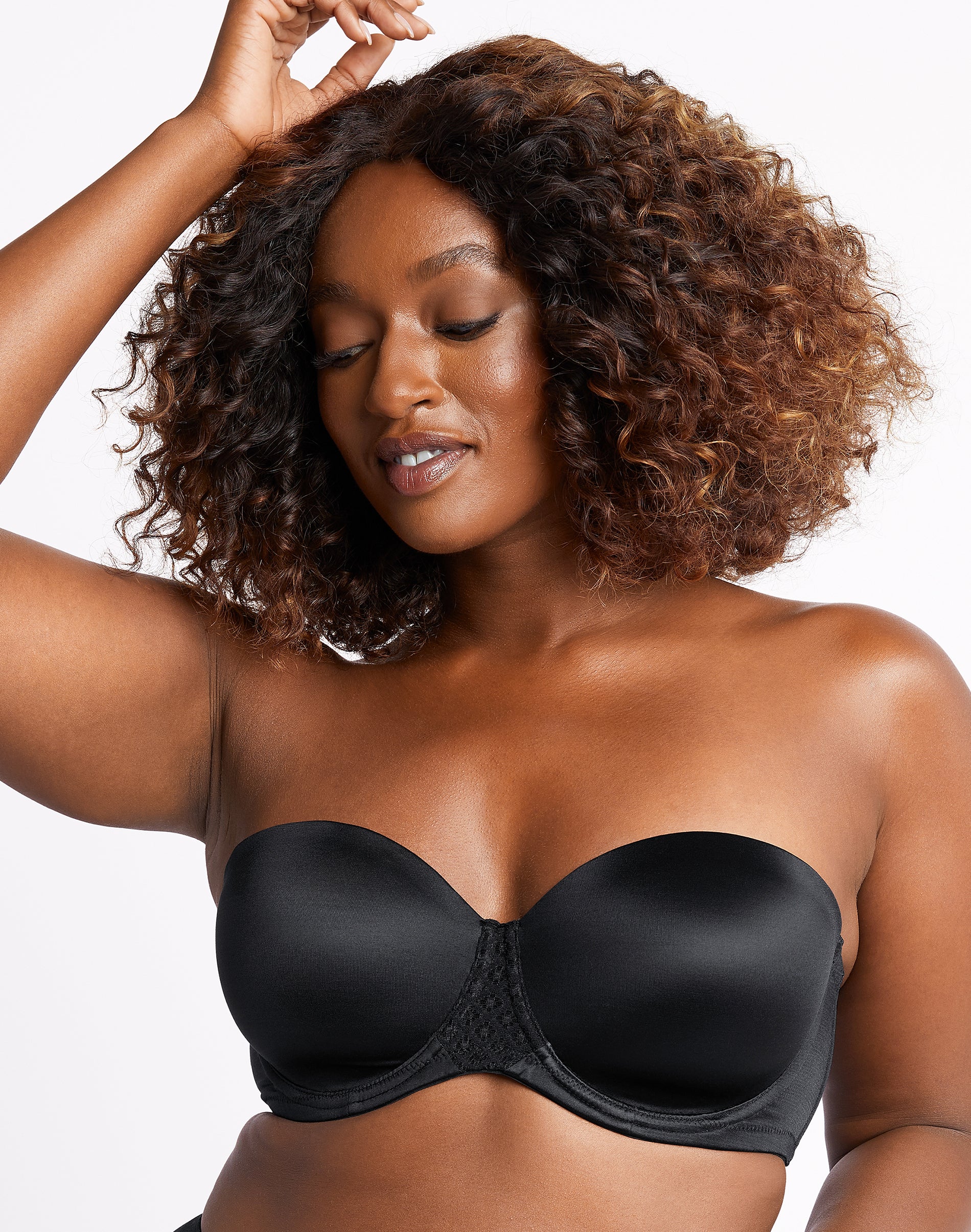 Bali One Smooth U Stay In Place Strapless Bra Black 40DD Women’s