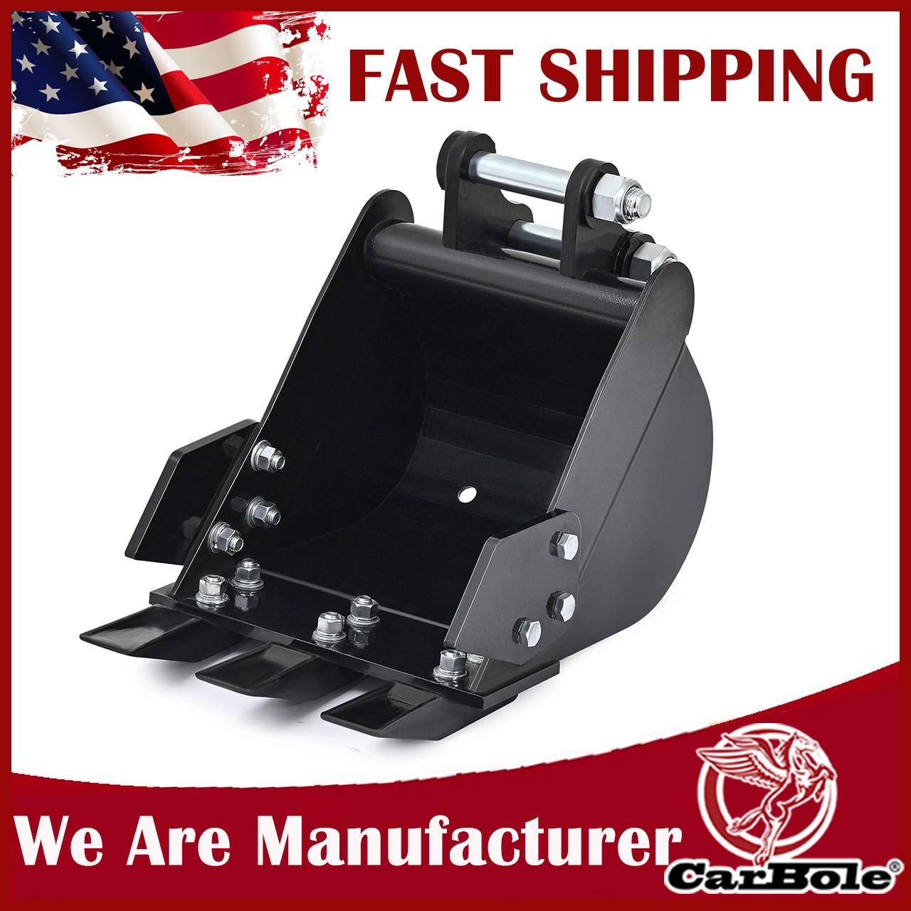 For 1-2 Ton Mini Excavator Narrow Bucket Attachment w/Teeth 12″ Trench Bucket