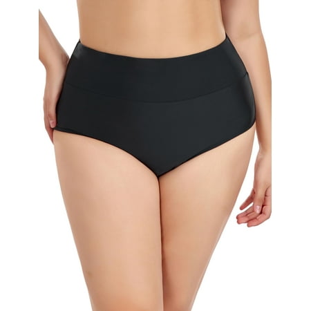 Ocean Blues Women’s Plus Size High Waisted Bikini Bottom Full Coverage Swim Bottom Bathing Suit Bottom