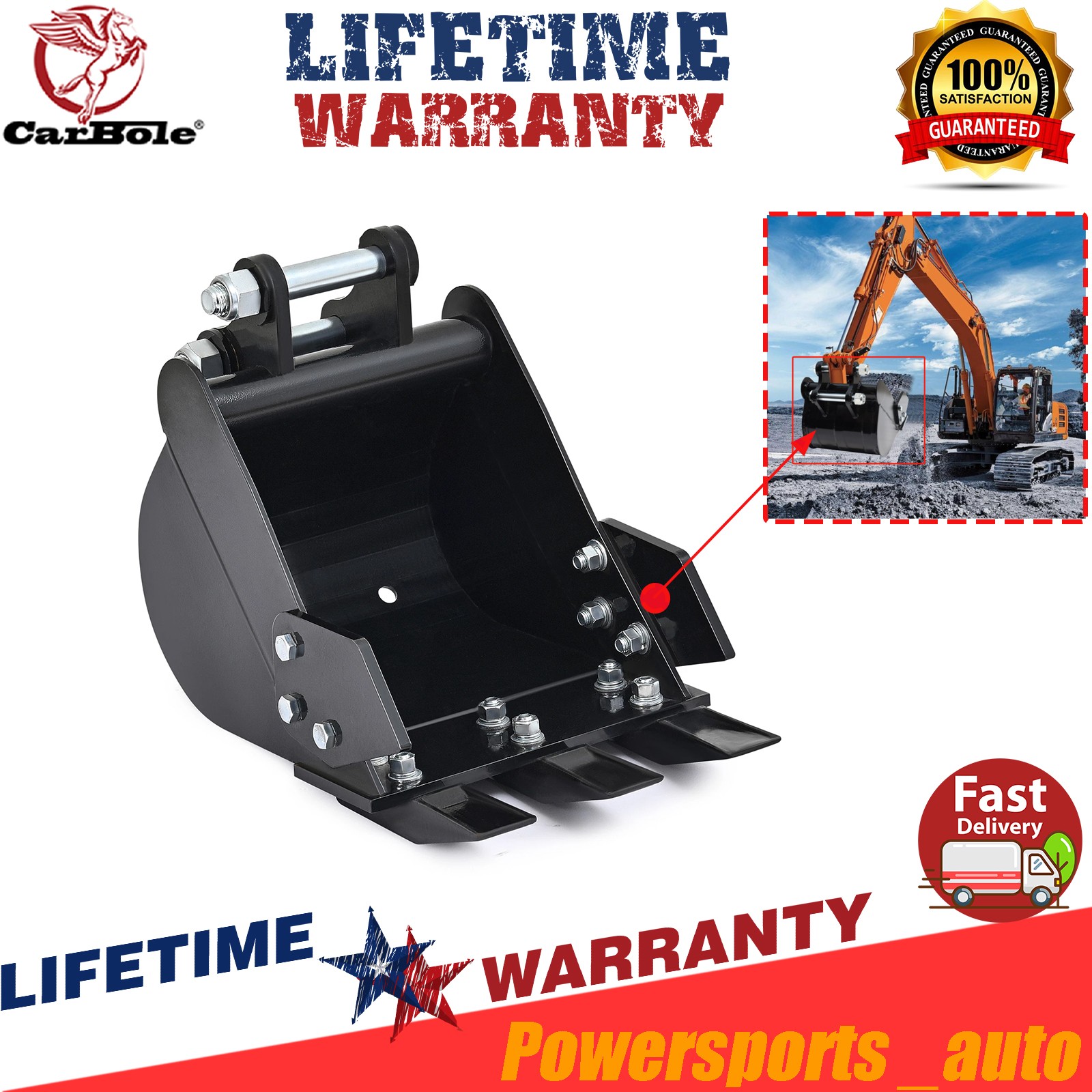 High Quality Digging Bucket Attachments 12″in / 300mm For Mini Excavator US Ship