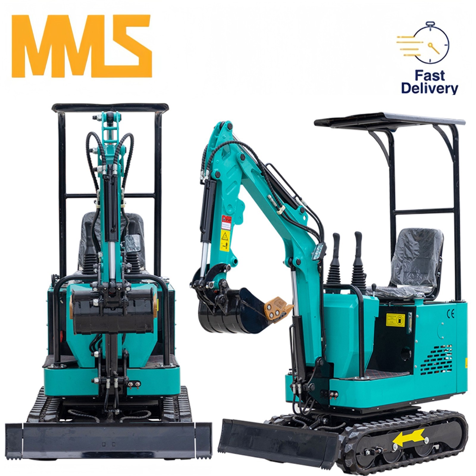 MMS Mini Excavator 1Ton Digger | 13.5HP | 360° Rotation | Roll Cage | Free Thumb