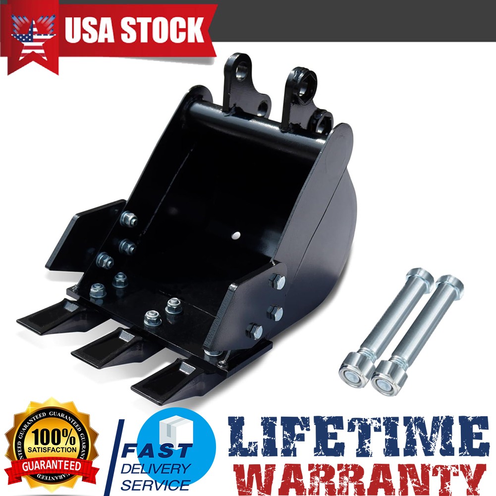 12in Digging Bucket Attachments for Mini Excavator, 300mm Trench Buckets w/Teeth
