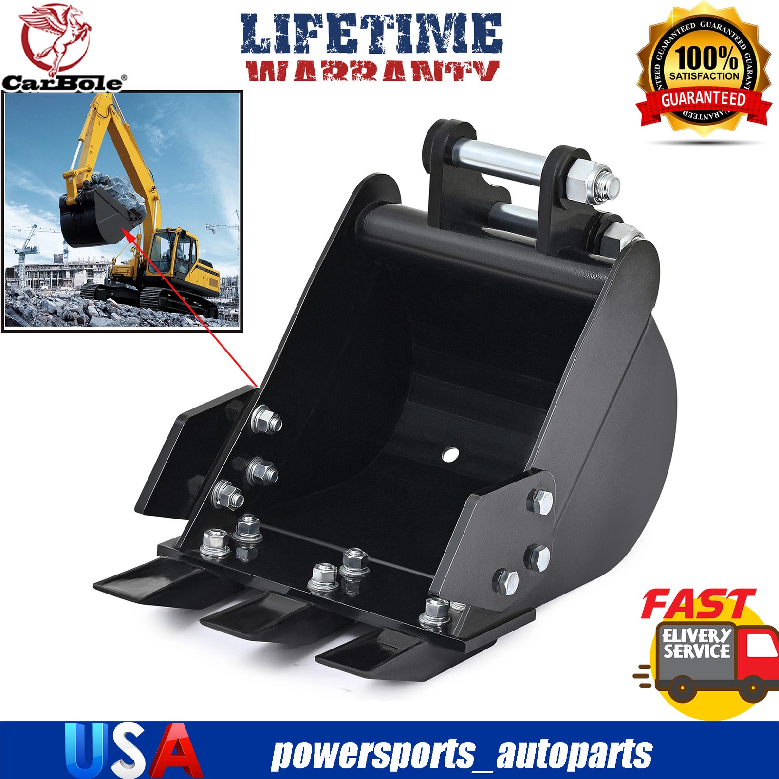 Manganese Steel Narrow Bucket Fits for 1-2 Ton Mini Excavator 300mm