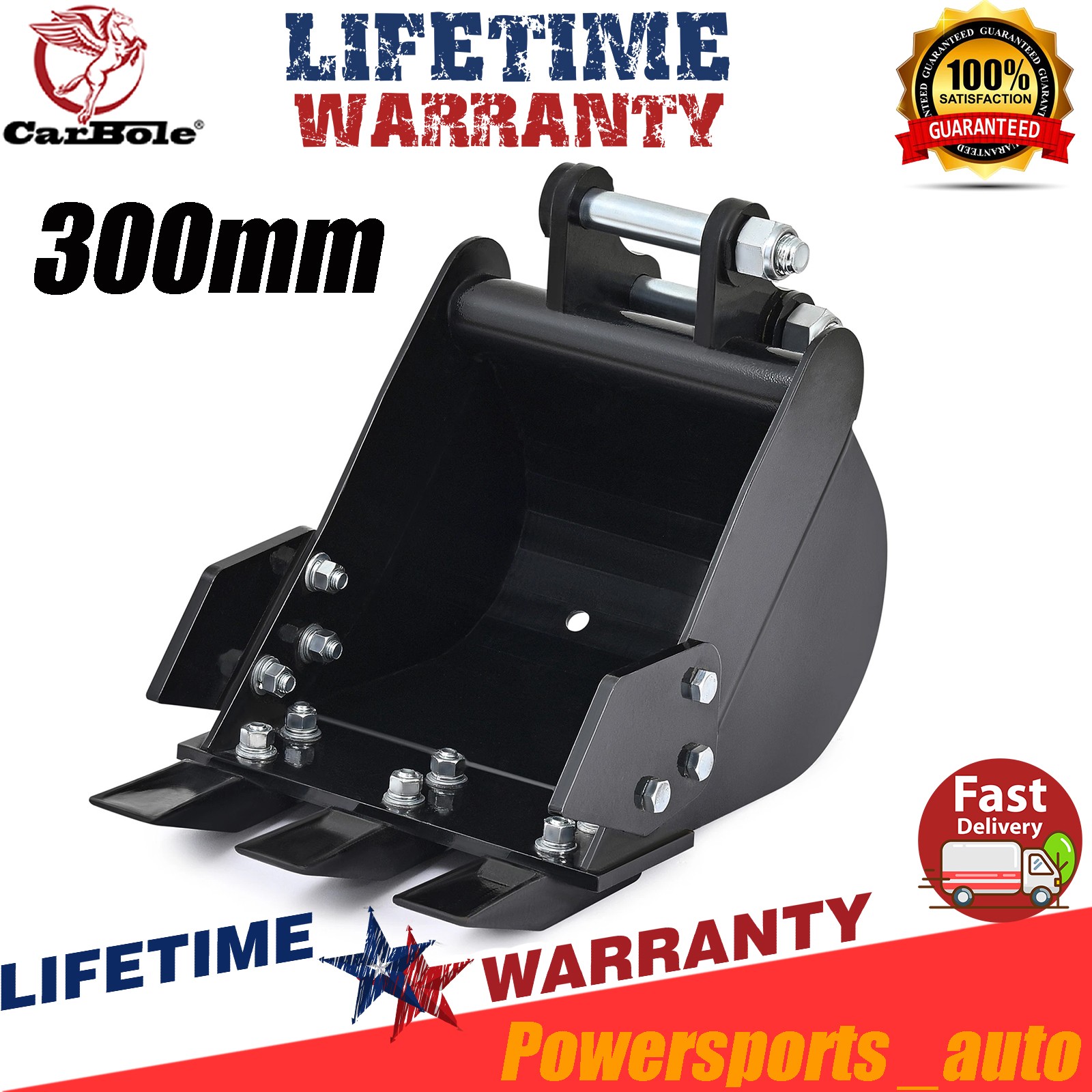 12″in /300mm Digging Bucket Attachments For 1-2 Tons Mini Excavator with Teeth