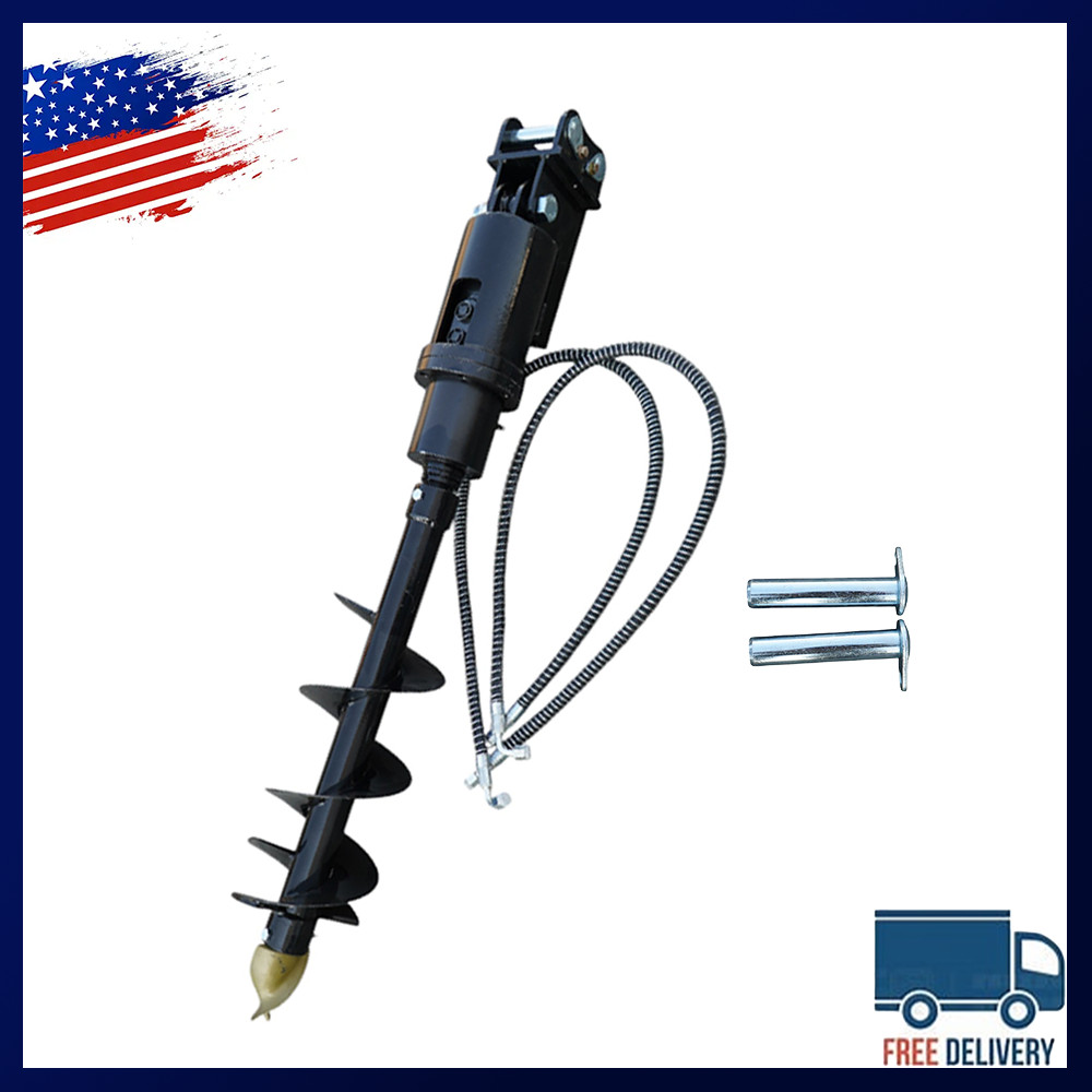 200mm Diameter Auger Drill with Hoses Pins for 1-1.5Ton Mini Excavator Free Ship
