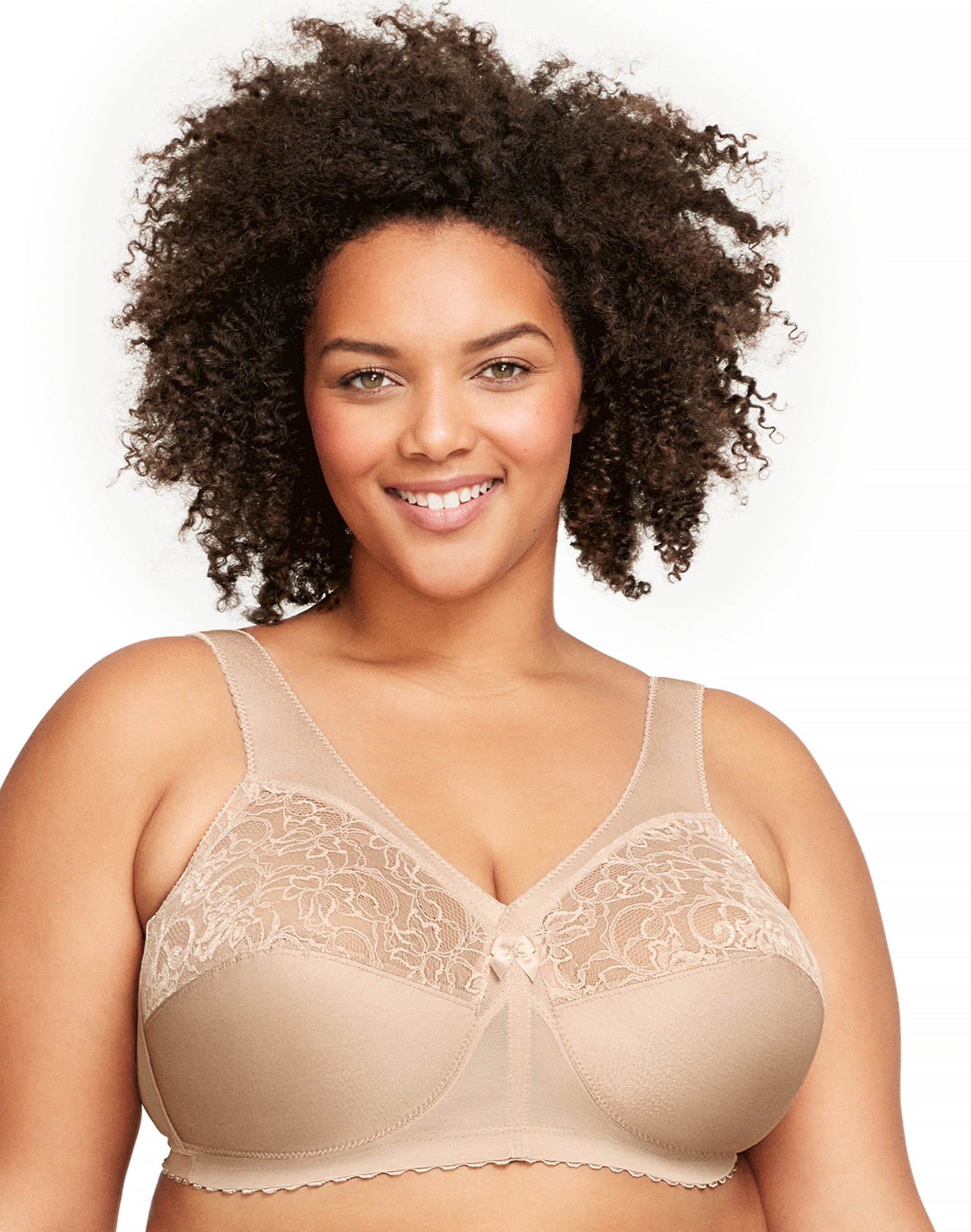 Glamorise Full Figure Plus Size MagicLift Original Wireless Support Bra Cafe Au Lait 50I Women’s