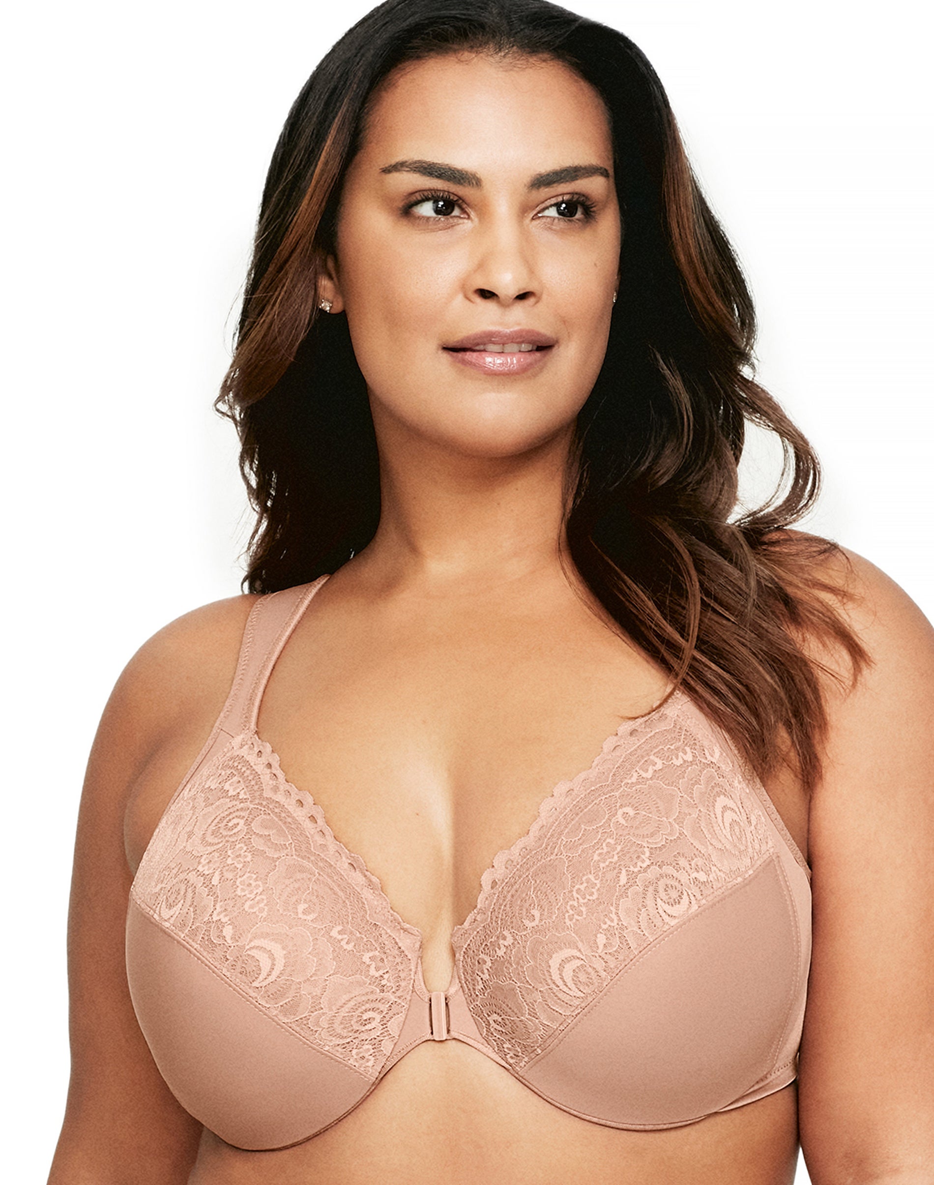 Glamorise Full Figure Plus Size WonderWire Front Close Bra Cappuccino 46D Women’s