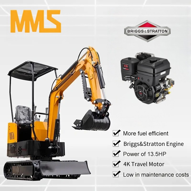 MMS 1Ton Mini Excavator Digger | Briggs&Stratton Gasoline Engine 4K Motor 13.5HP