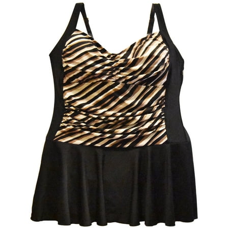 Heat Women’s Plus Size Shirred Swimdress Swimsuit Heat Women’s Plus Size Shirred Swimdress Swimsuit