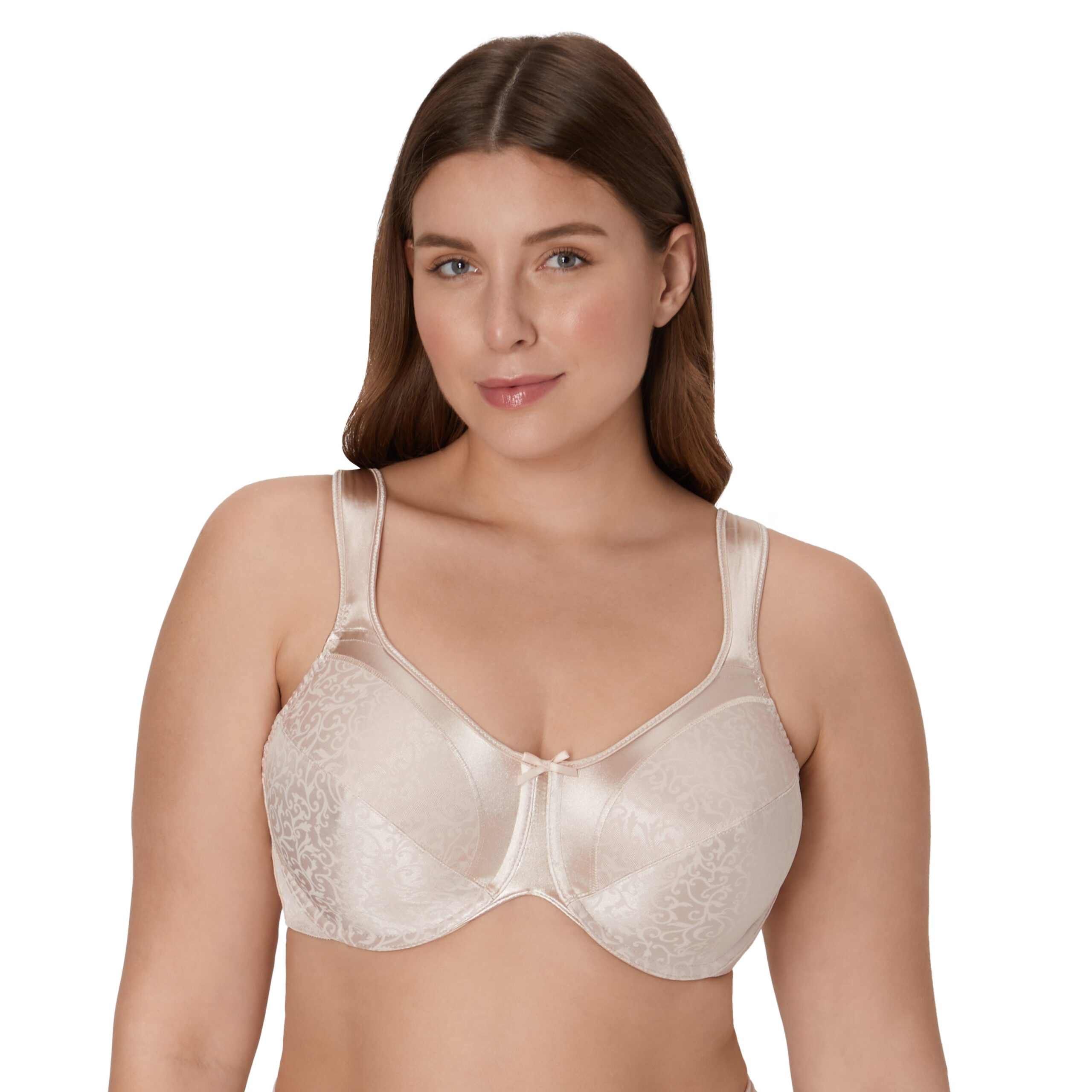 Bali Satin Tracings Underwire Minimizer Bra Rose 40C Women’s