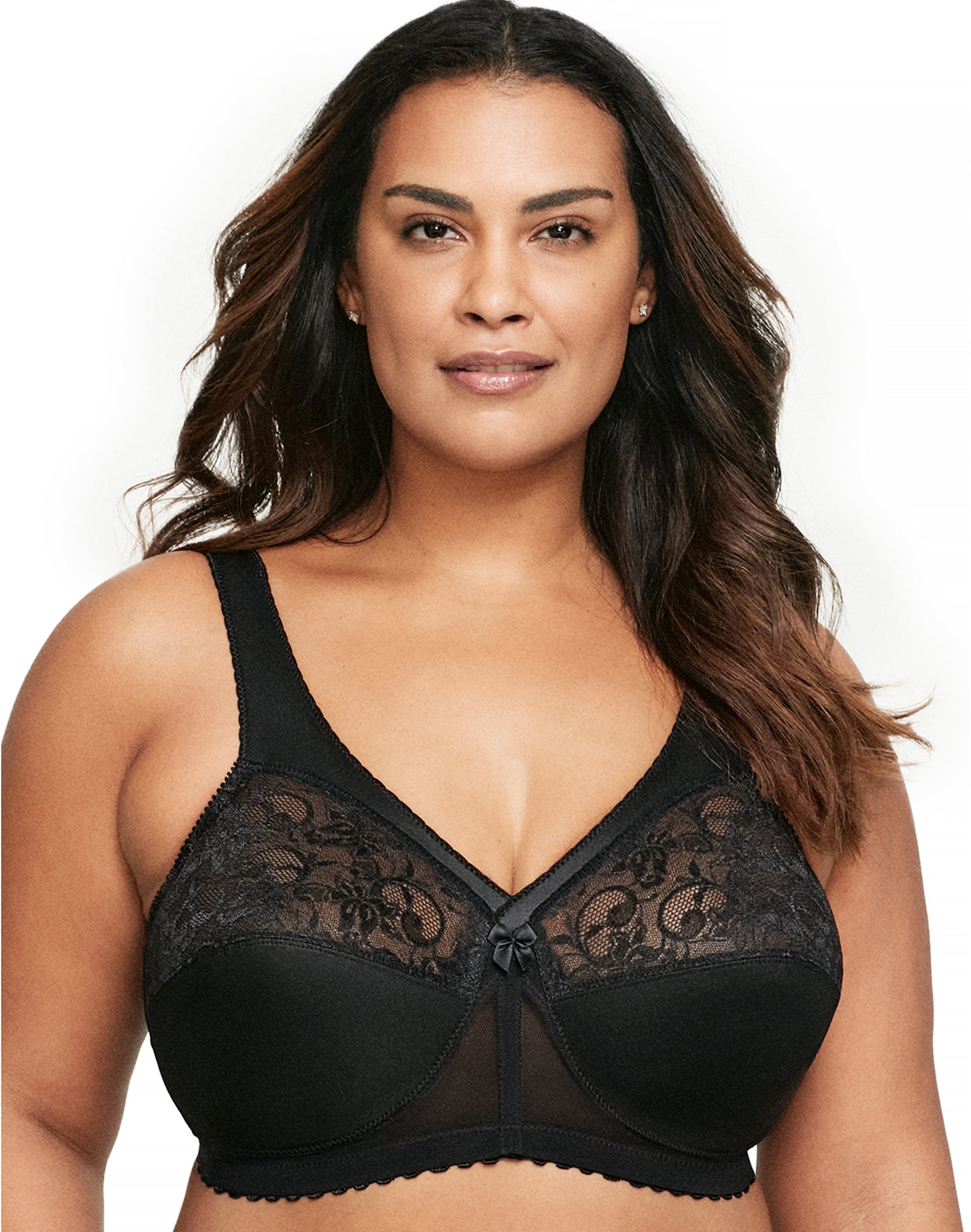 Glamorise Full Figure Plus Size MagicLift Original Wireless Support Bra Black 56D Women’s