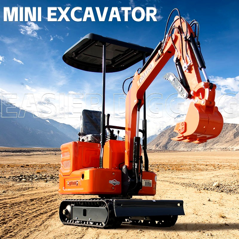 13.5HP B&S Gas Engine 1Ton Mini Excavator Crawler Digger + Hydraulic Thumb Clamp