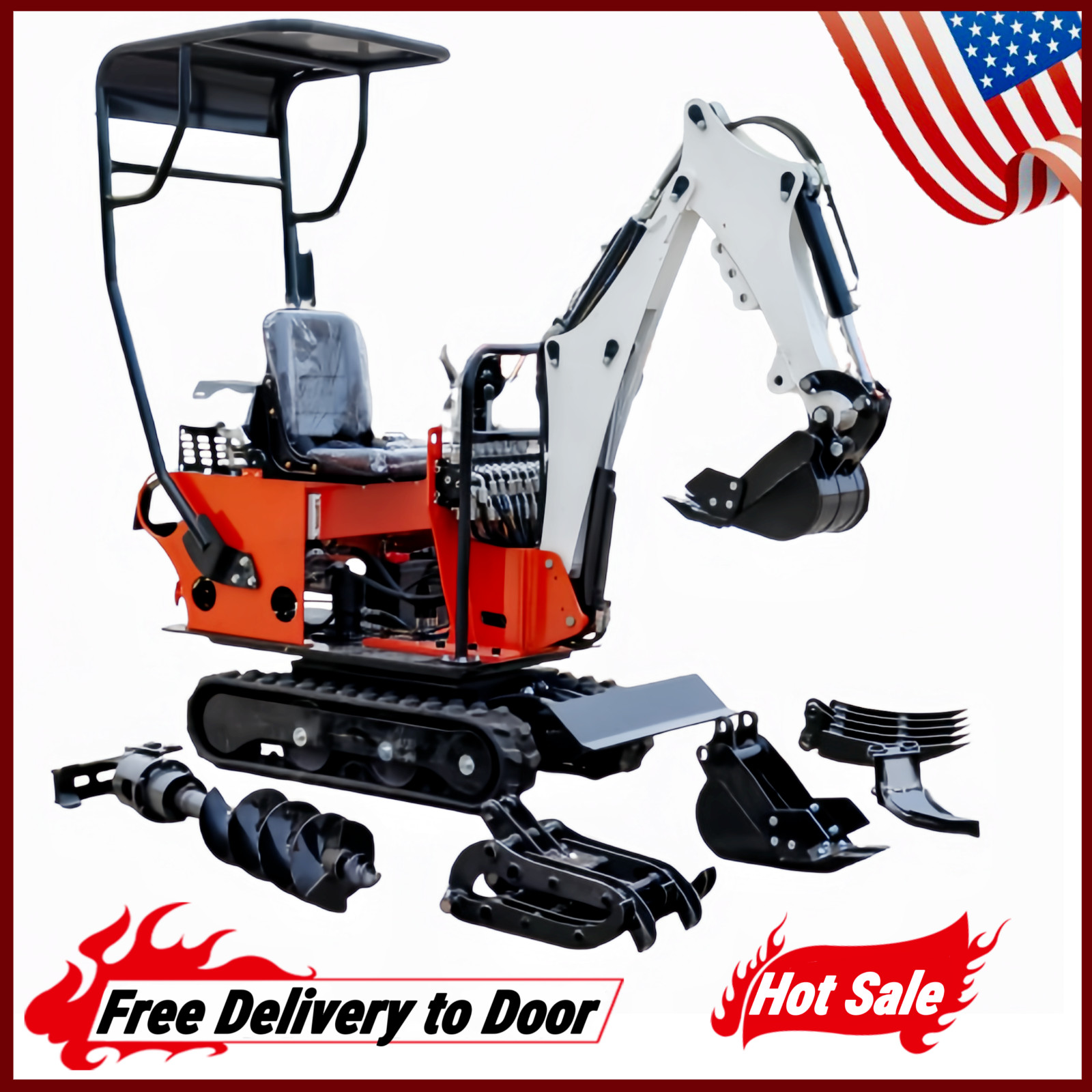 Free Shipping 800kg Mini Track Excavator with Briggs&Stratton Petrol EPA Engine
