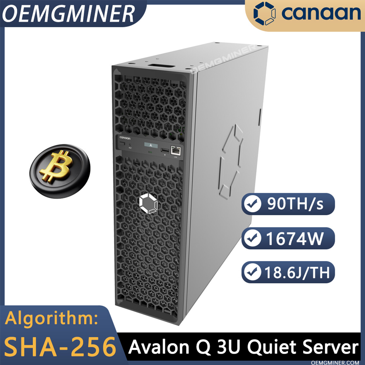 Canaan Avalon Q 90TH/S 1674W Home Quite Miner Ship on the end of May