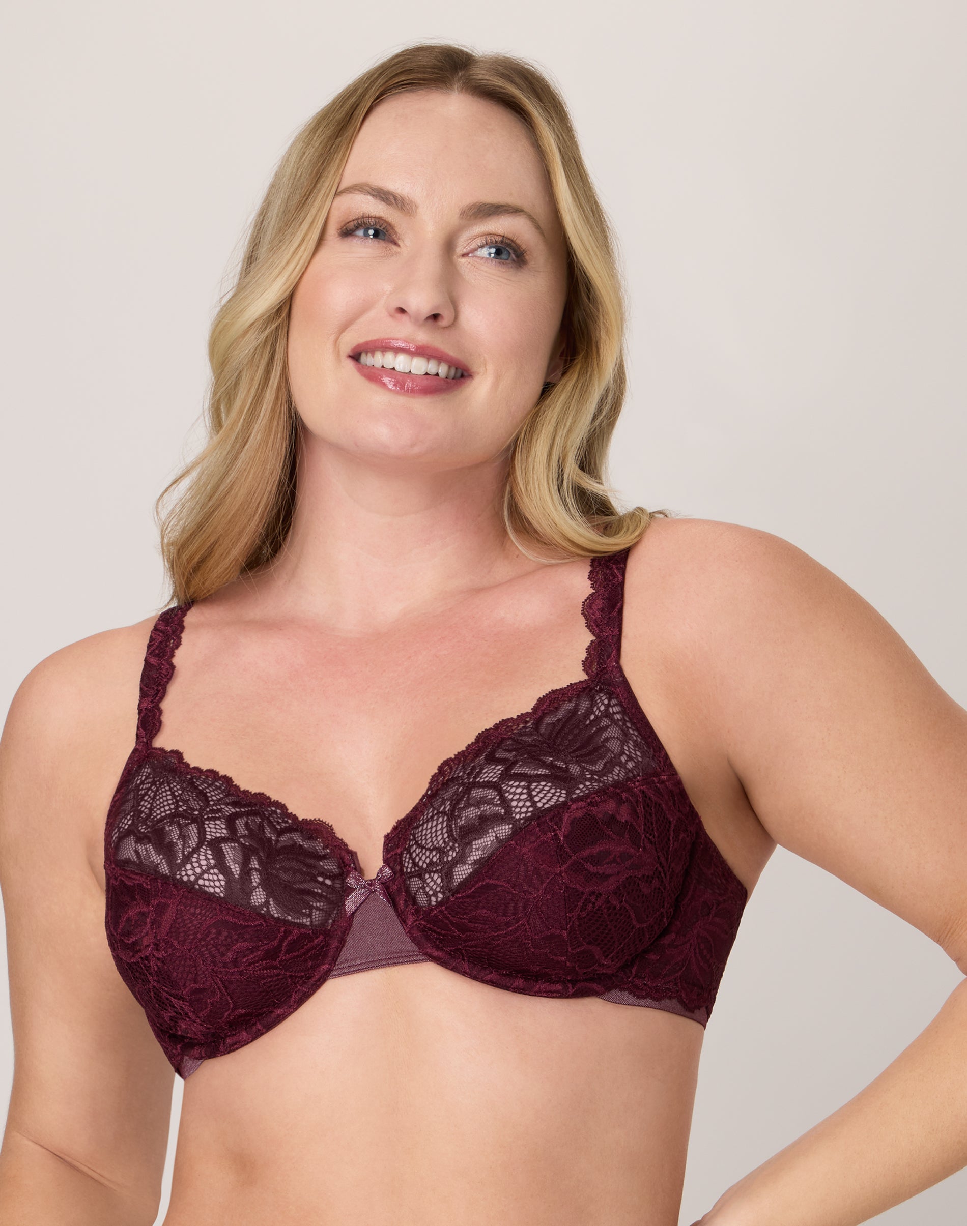 Bali Lace Desire Underwire Bra Midnight Rouge 40C Women’s