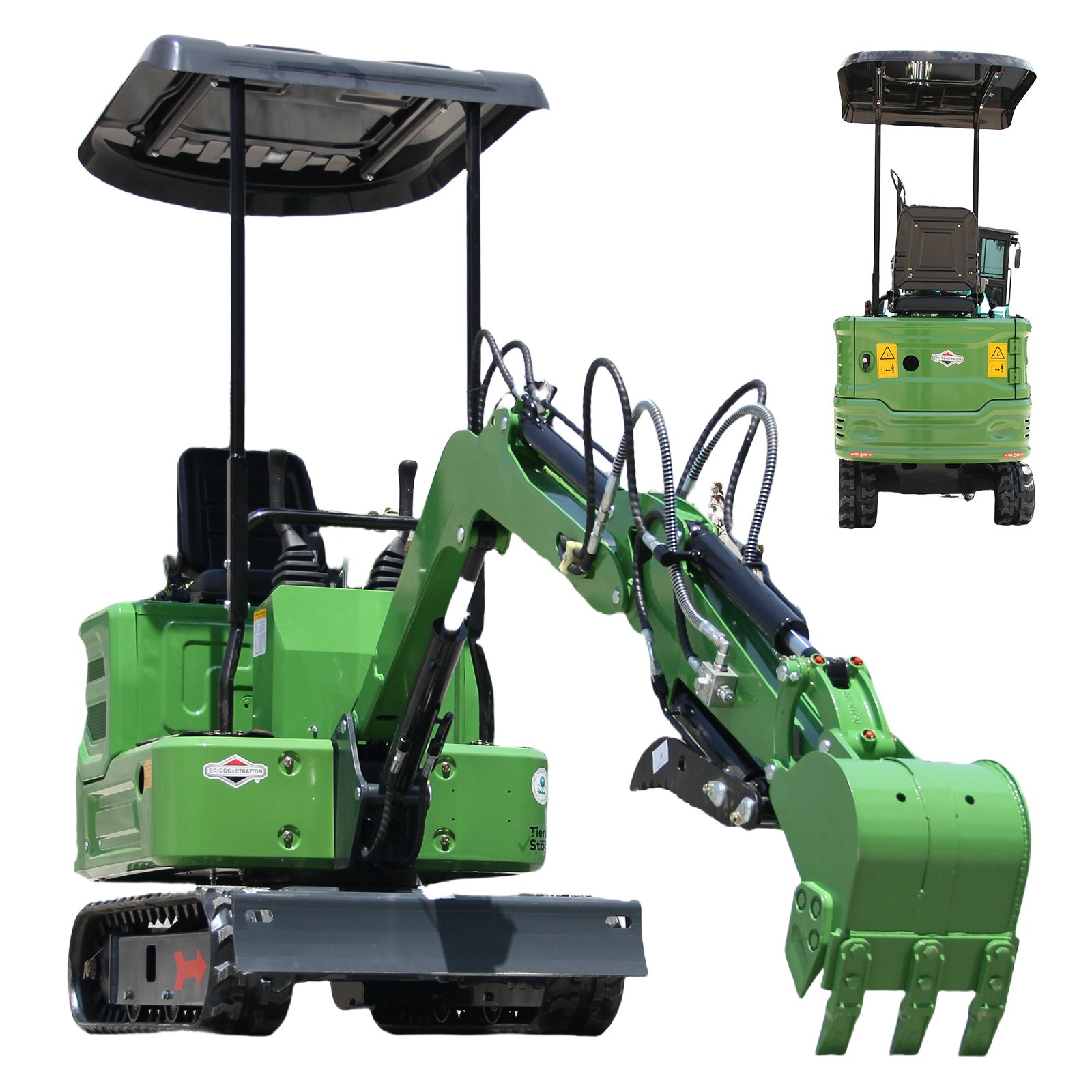 Mini Excavator with Briggs & Stratton Engine Diggers + Hydraulic Thumb Clamp
