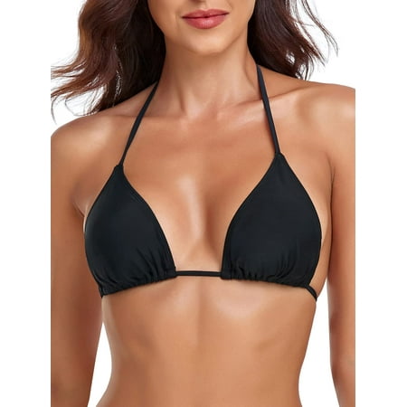 Ocean Blues Women’s Cheeky Triangle Bikini Top Halter Bathing Suit Top for woman , Size S-2XL