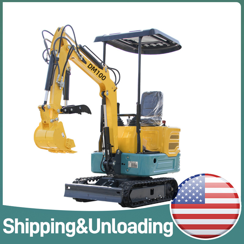 Mini Excavator 1 Ton Digger 13.5hp Gas Tracked Crawler Hydraulic Thumb