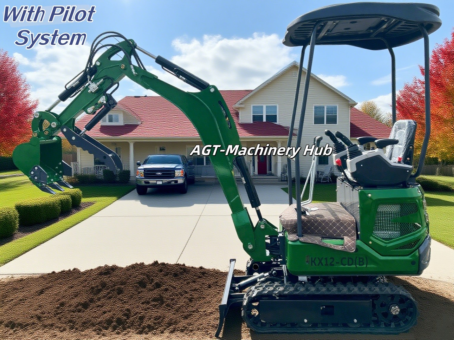 PILOT SYSTEM – 13.5 HP AGT MINI 1 TON EXCAVATOR WITH HYDRAULIC THUMB B&S ENGINE