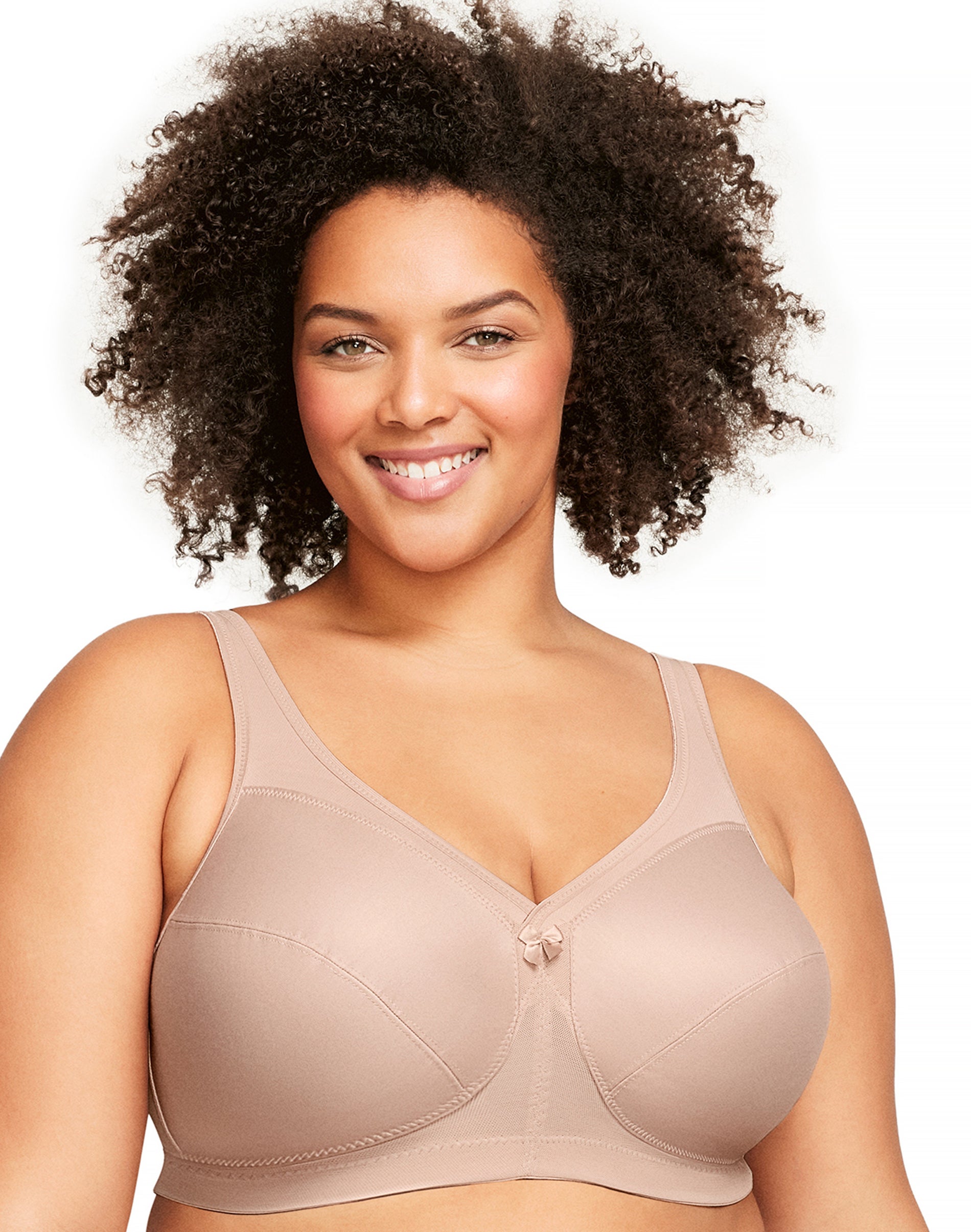 Glamorise Full Figure Plus Size MagicLift Active Wirefree Support Bra Cafe 50I Women’s