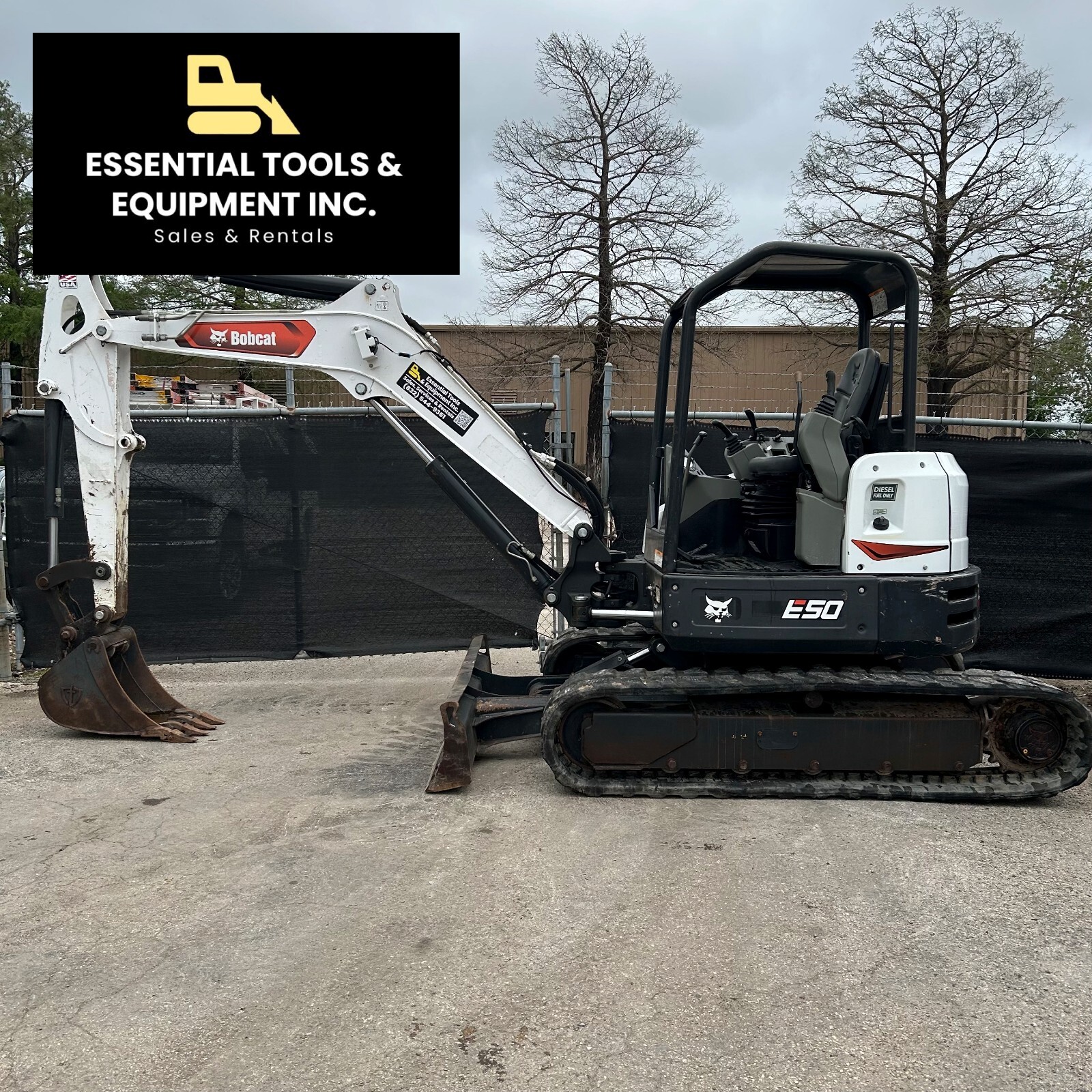 2018 Bobcat E50 Tracked Diesel Compact Mini Excavator – 2905 Hours
