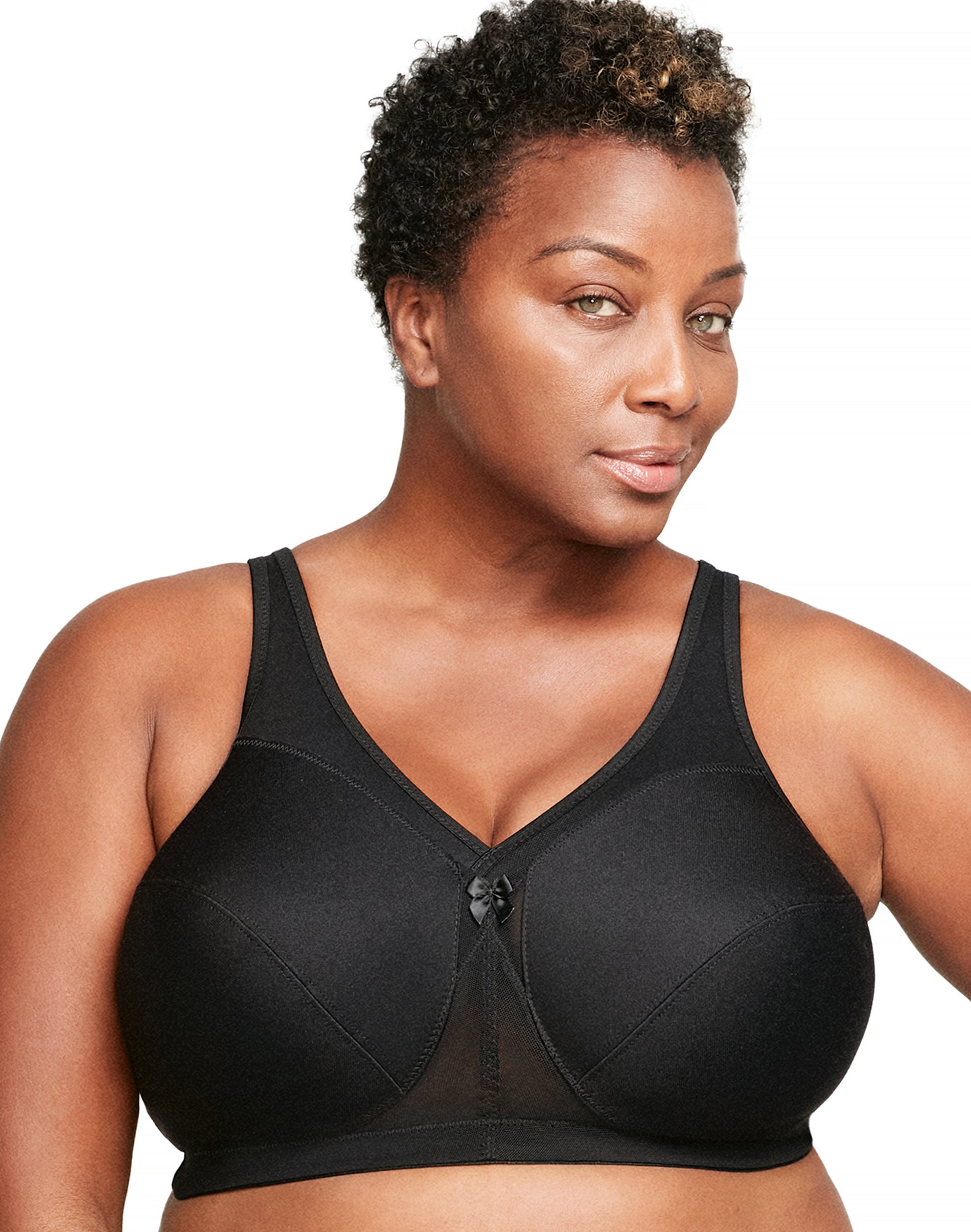 Glamorise Full Figure Plus Size MagicLift Active Wirefree Support Bra Black 50H Women’s