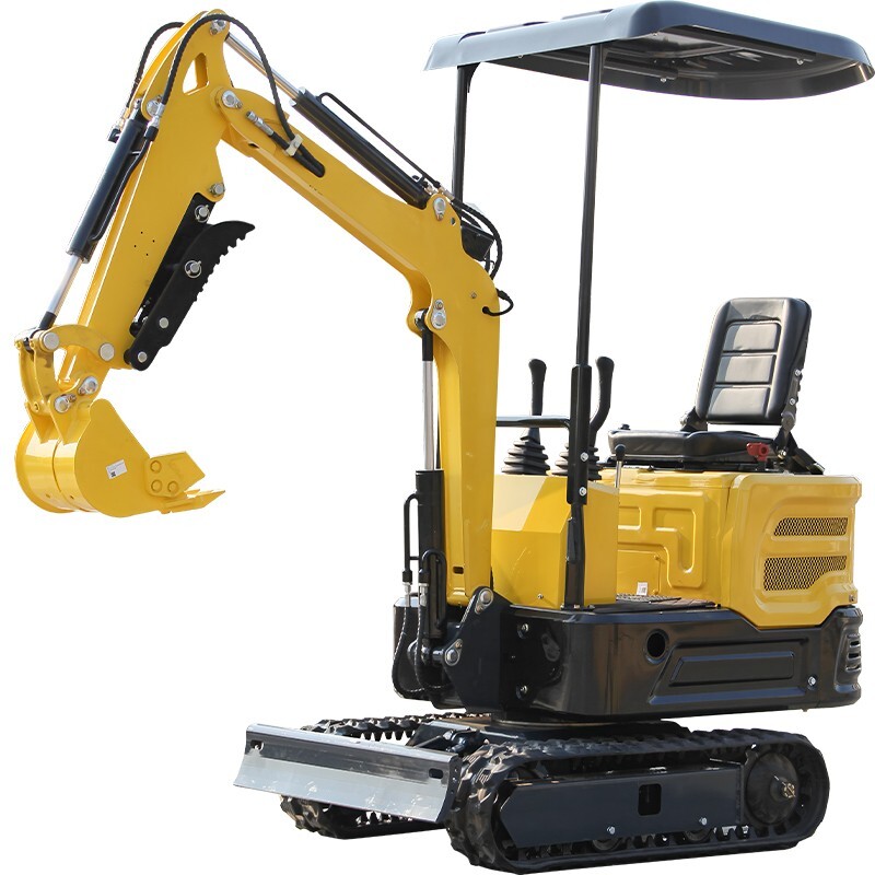 Mini excavator, 13.5HP, gasoline fuel, equipped with a bulldozer blade, EPA comp