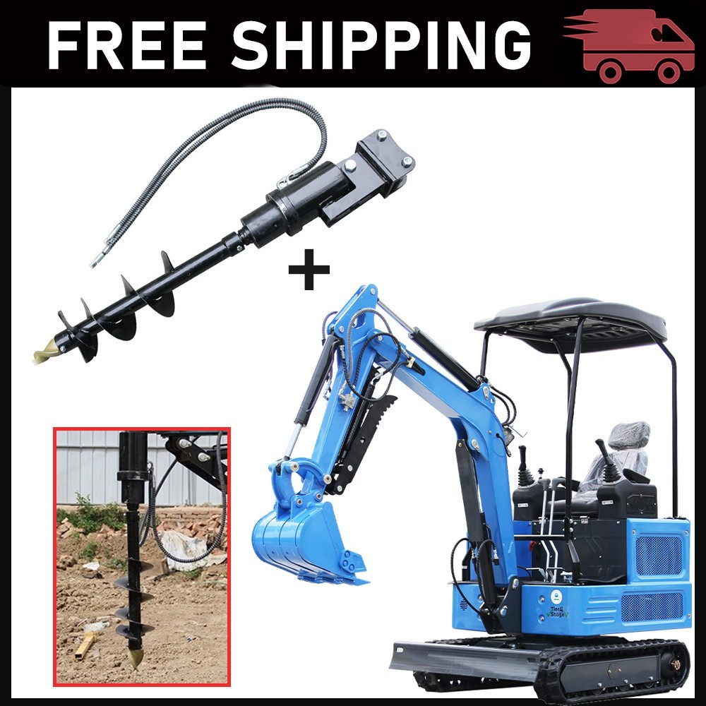 1.8 Ton Mini Excavator with Kubota Diesel Engine+1.8 Ton Hydraulic Auger Drill