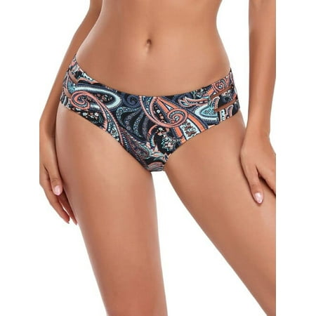 RELLECIGA Women’s Swimsuit Strappy Bikini Swim Bottom Full Coverage Swimwear Bathing Suits