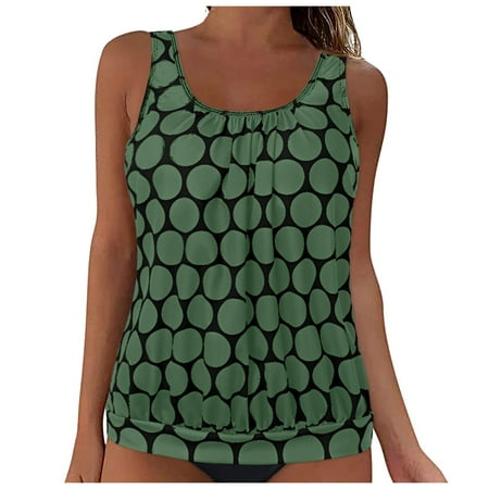 TOWED22 Womens Tankini Tops Only Tummy Control Swim Tank Top Modest Swimsuit Top Bathing Suit Top No Bottom(AG,XL)
