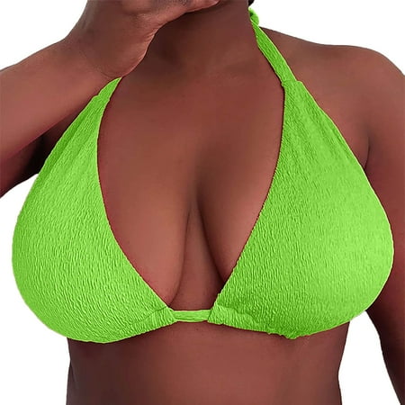 Audhol Bikini Tops for Women Plus Size Bikini Top Green 3XL