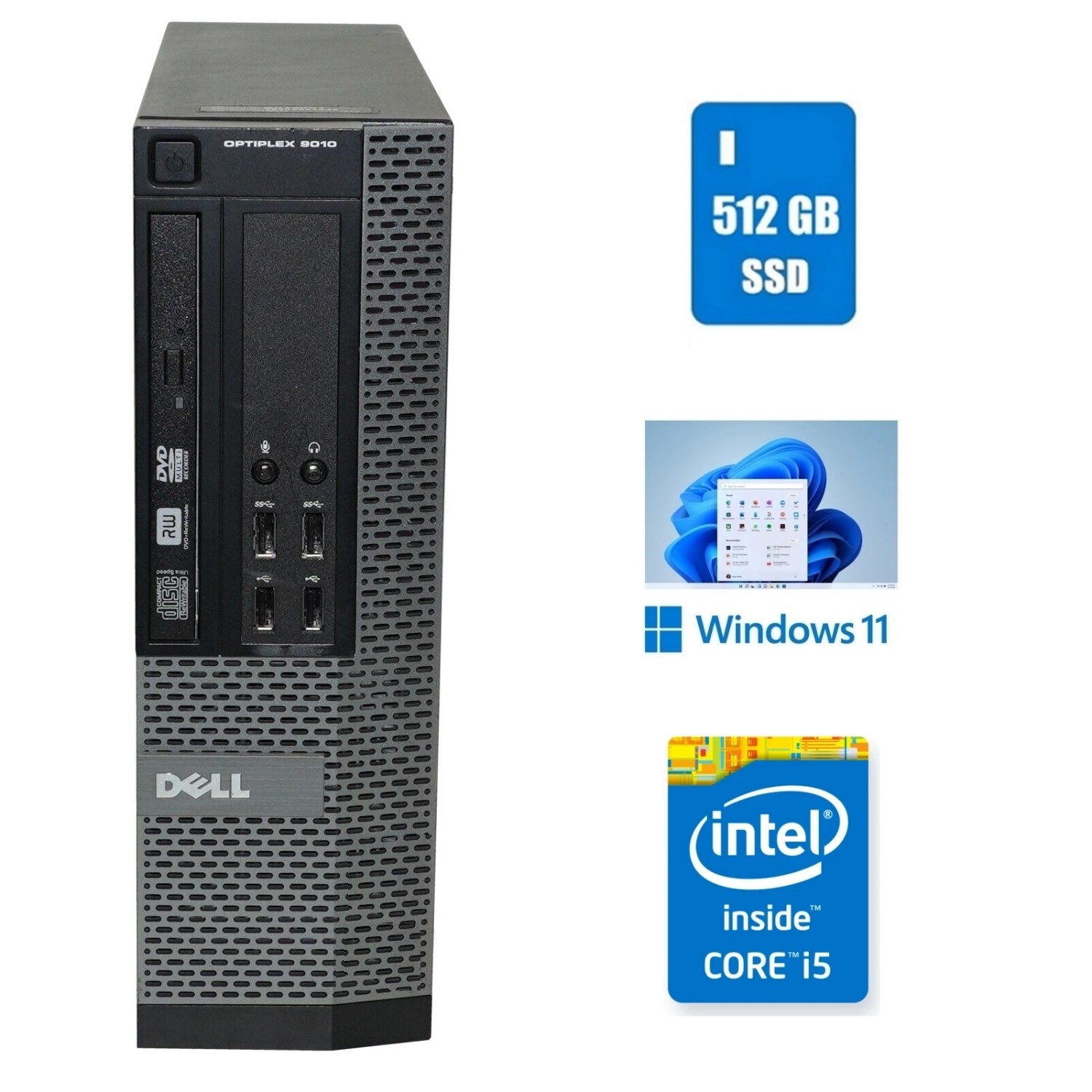 Dell OptiPlex 9010 SSF Corei5 Desktop Computer 32GB Ram 512 SSD Wi-Fi Windows 11