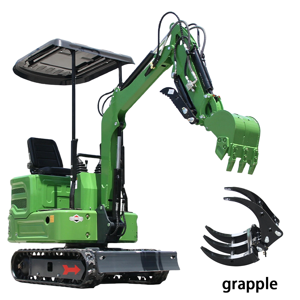 13.5HP Mini Excavator B&S Gasoline Engine Hydraulic Thumb Clamp EPA Certified US