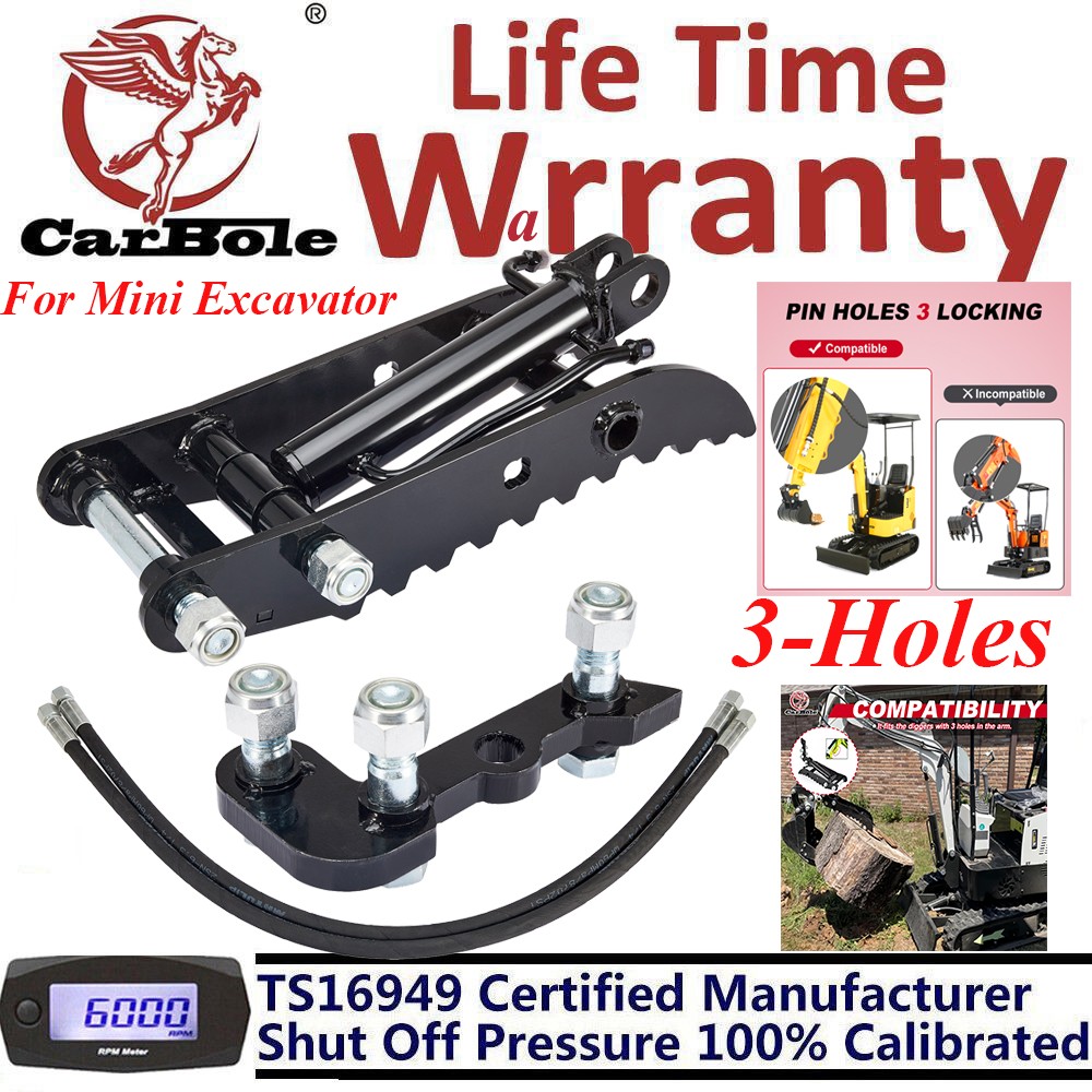 Hydraulic Thumb Clip Attachment 3-Holes fit Mini Excavator Small Digger Crawler