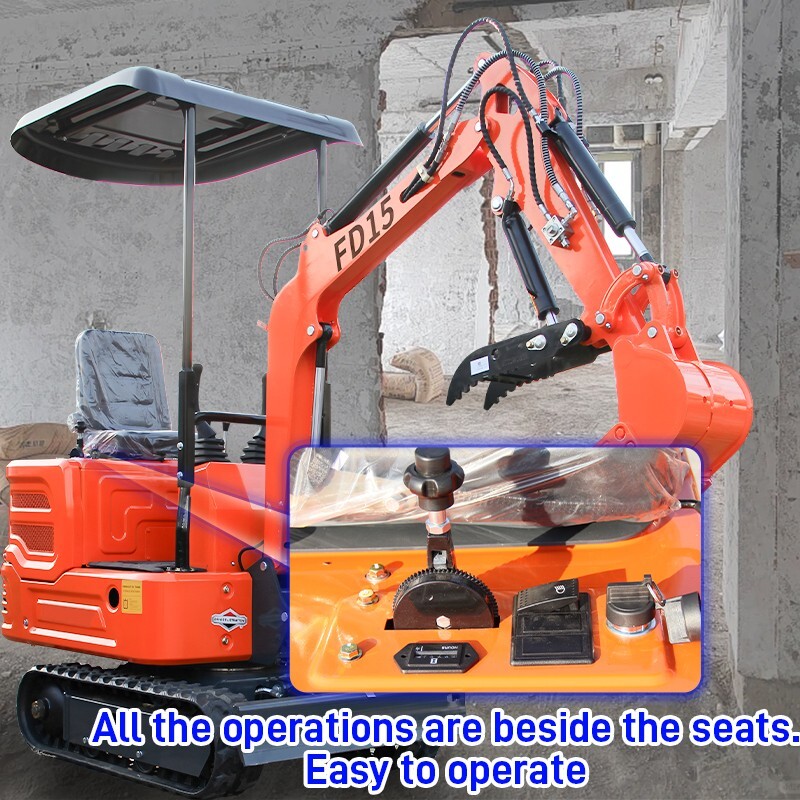 Free Shipping Mini Excavator Hydraulic Thumb Crawler Farm B&S 13.5HP+Attachment