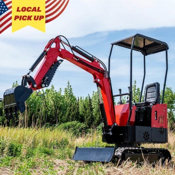 California Stock 1 Ton Hydraulic Mini Excavator Thumb Midi Digger with Roof