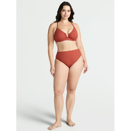 Time and Tru Women’s and Women’s Plus V Wire Underwire Bikini Top, Sizes XS-2X