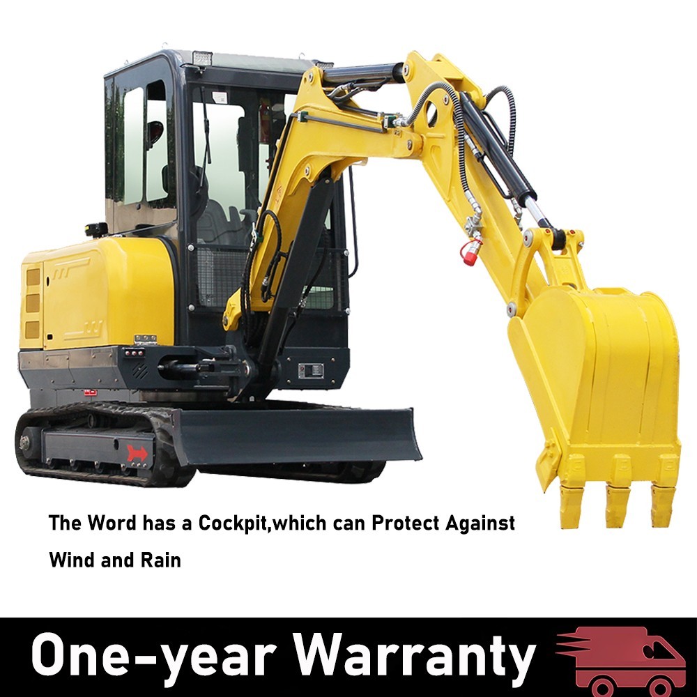 3.5Ton Mini Excavator with Cab Air Conditioning Kubota V1505 Diesel Engine USA