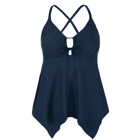 Firpearl Women’s Tankini Swimsuits Modest Flowy Crossback Plus Size Bathing Suit Top