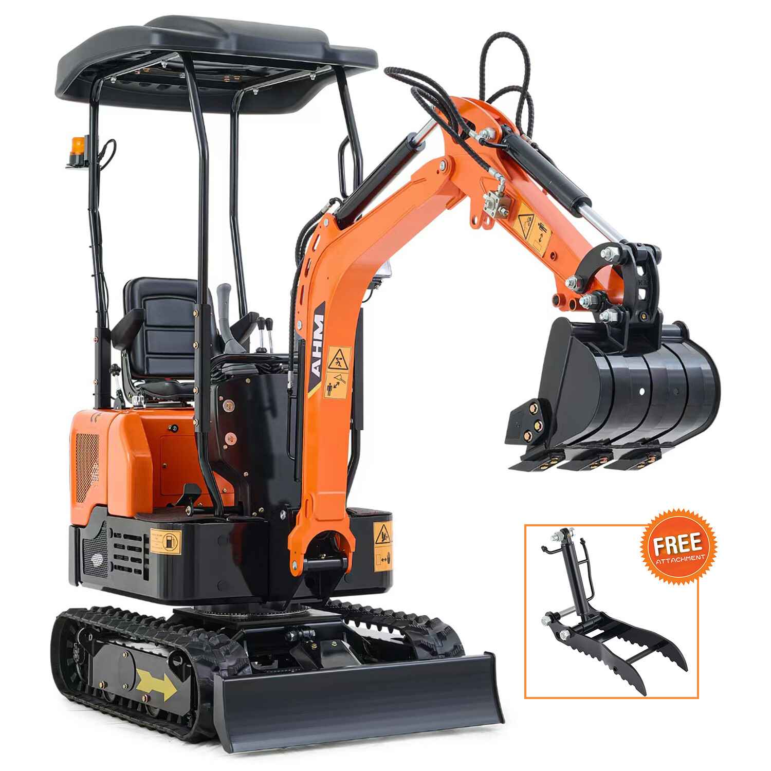 Upgrade 1 Ton Mini Excavator 13.5hp Mini Digger Crawler Track Gas B&S EPA Engine