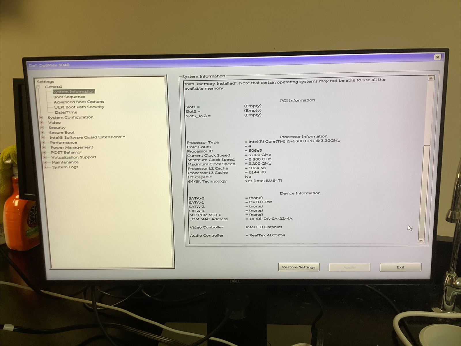 Dell OptiPlex 5040 Intel Core i5-6500 3.20GHz No OS