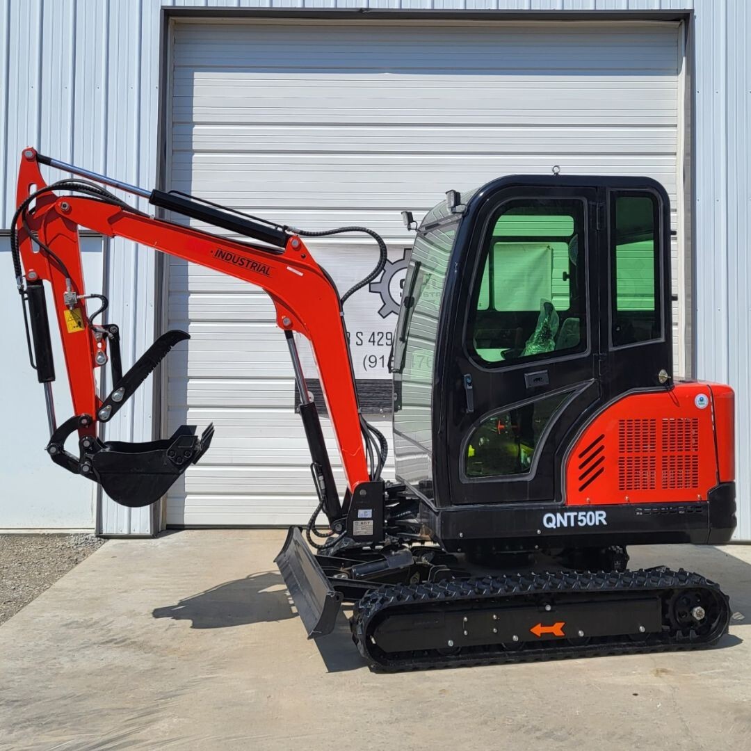 NEW AGT Mini Excavator QNT50R 2-Ton with Cab & Swing Boom 28HP Gas Engine Digger