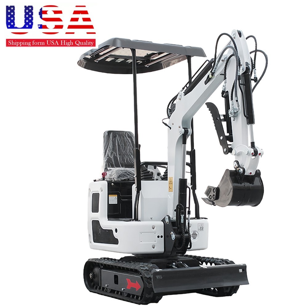 1Ton Mini Excavator Tracked Diggers B&S Gas Engine with Hydraulic Thumb Clamp