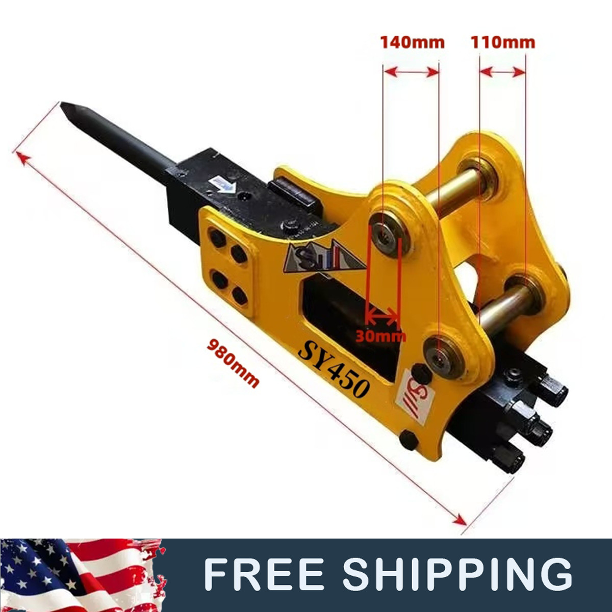 Hydraulic Breaker Hammer for 2Ton Mini Excavator Breaker Attachment USA Stock