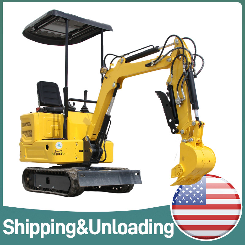 Mini Excavator 1 Ton 13.5hp Mini Digger Crawler Track Gas EPA Engine USA Stock