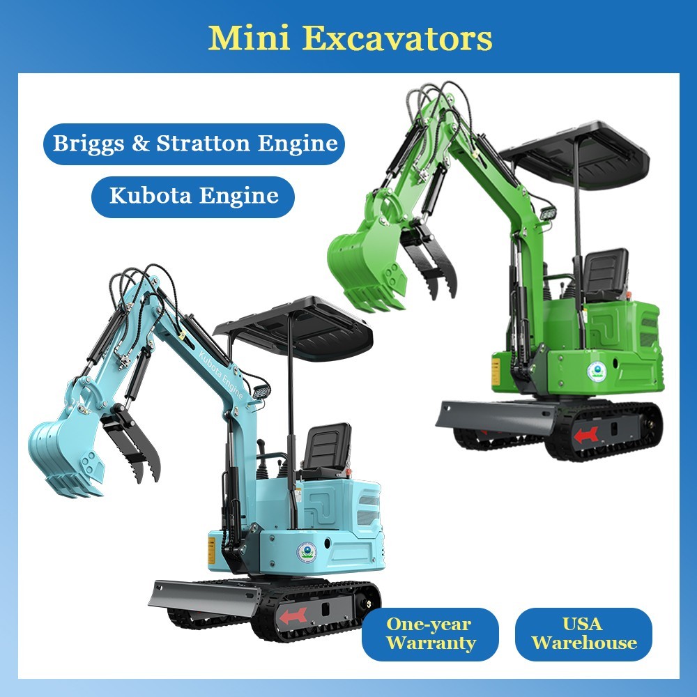 Mini Excavator Machine B&S Engine Kubota Engine 3000lbs Hydraulic Tracked Digger